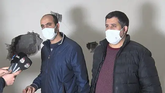 Konuttaki yüzeysel çatlak, çekiç ve beton delici ile kırım yapılarak gösterildi