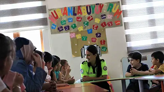 Kur'an kursu öğrencilerine trafik eğitimi verildi
