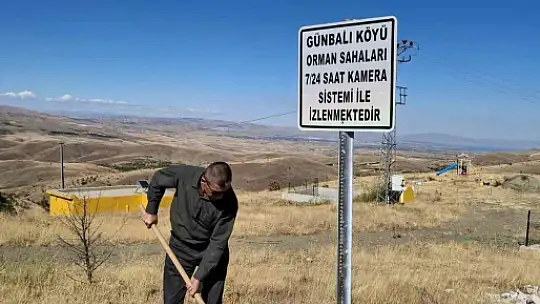 Muhtardan örnek davranış: Ormanlık alanı korumak için güvenlik kamerası kurdu