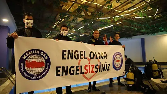 Ortopedik engeline rağmen farkındalık için dalış yaptı