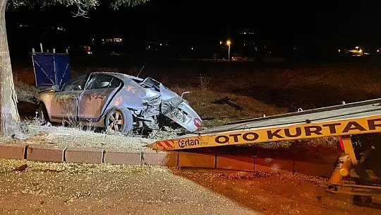 Yol kenarındaki ağaçlara çarpan otomobilden 2 yaralı