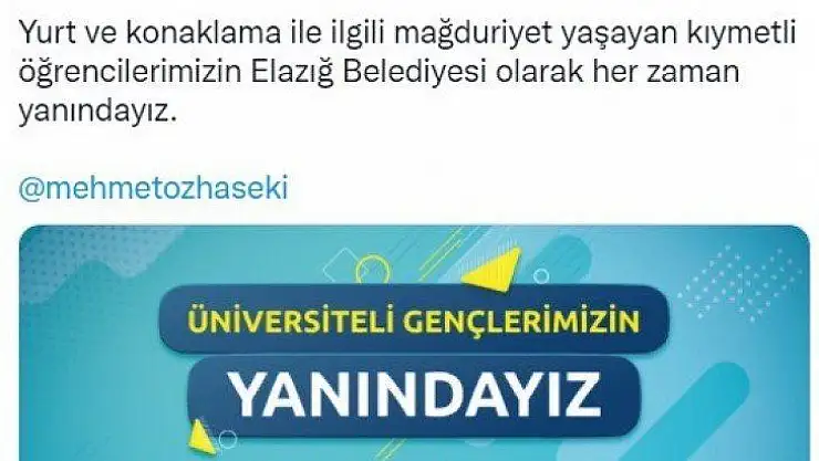 Başkan Şerifoğulları'ndan üniversite öğrencilerine destek