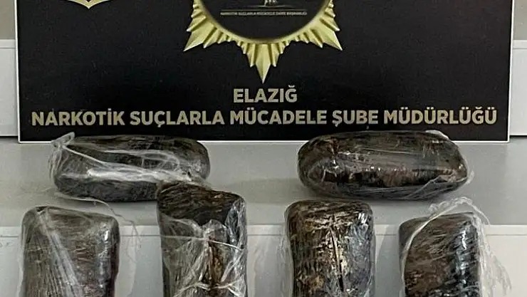 Elazığ'da 7 kilo uyuşturucuyla yakalanan şüpheli tutuklandı