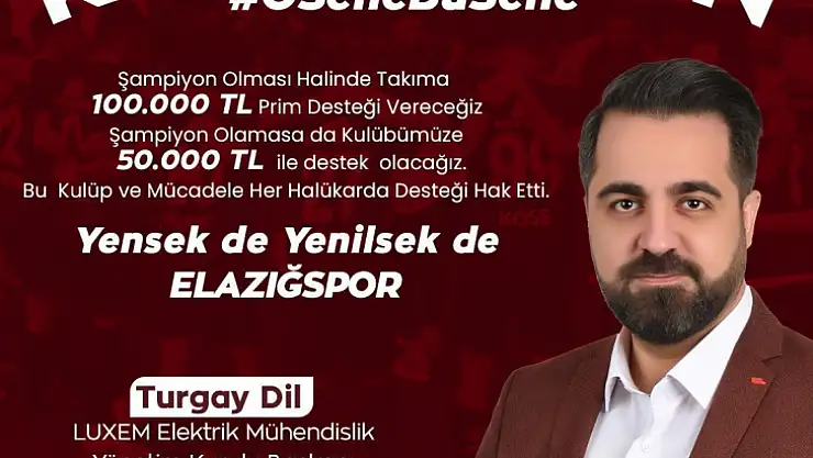Elazığspor'a 100 bin liralık prim sözü