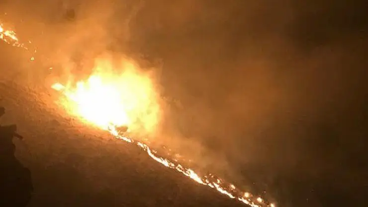 Keban'daki örtü yangını söndürüldü