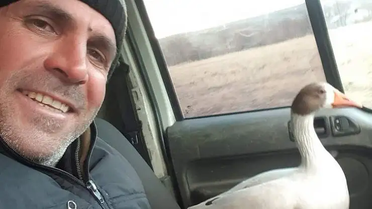 Vatandaşın yolda bulduğu kaz ile şiveli diyaloğu güldürdü