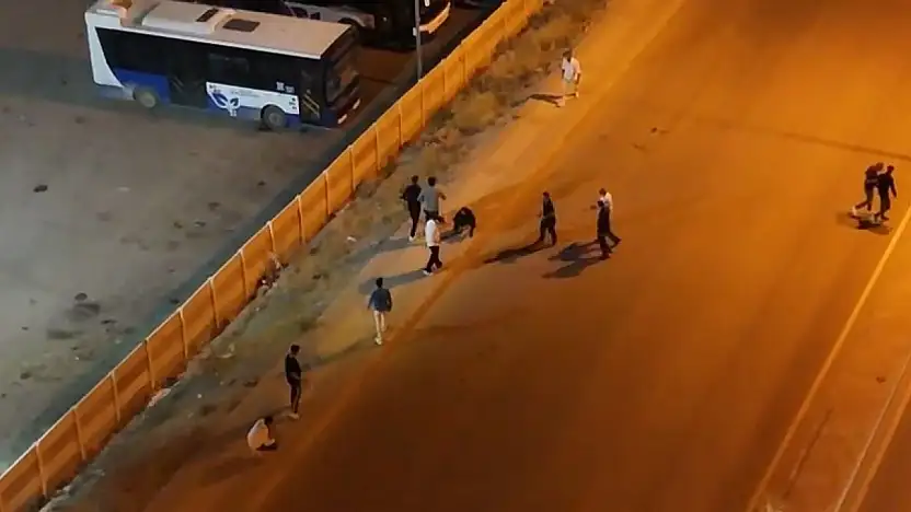 Elazığ'da iki grubun kavgası dron ile görüntülendi